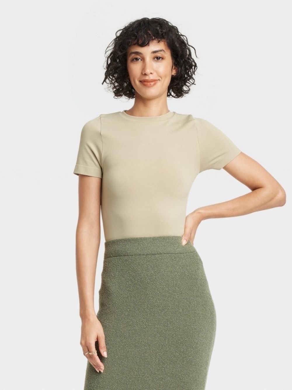 Women's Slim Fit Short Sleeve Seamless Baby T-Shirt